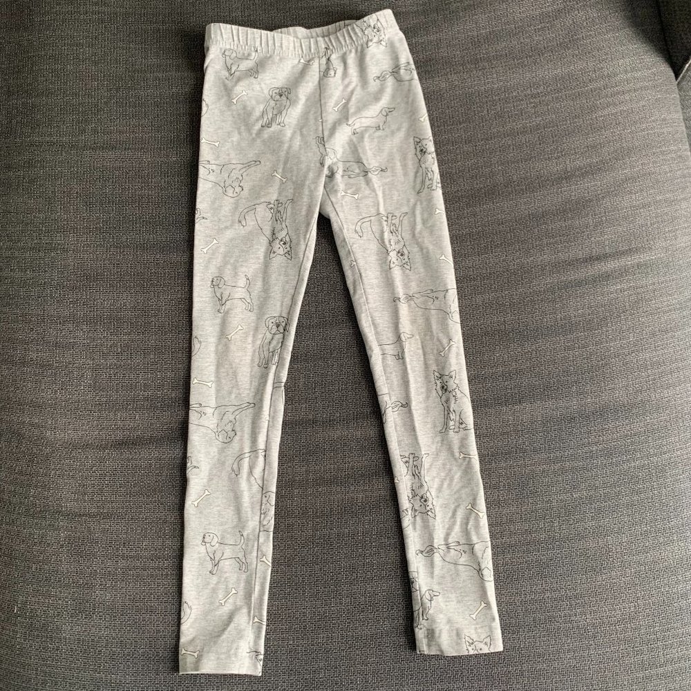 Hanna Andersson dog print leggings, 8Y